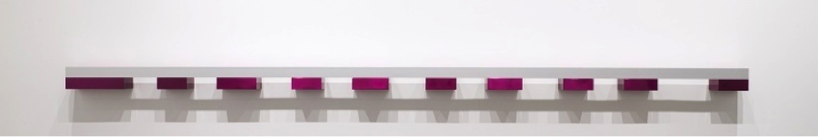 Donald Judd, Untitled, 1965. Aluminum and lacquer, 21 x 642.6 x 21 cm. Image courtesy the Whitney Museum of American Art, New York.