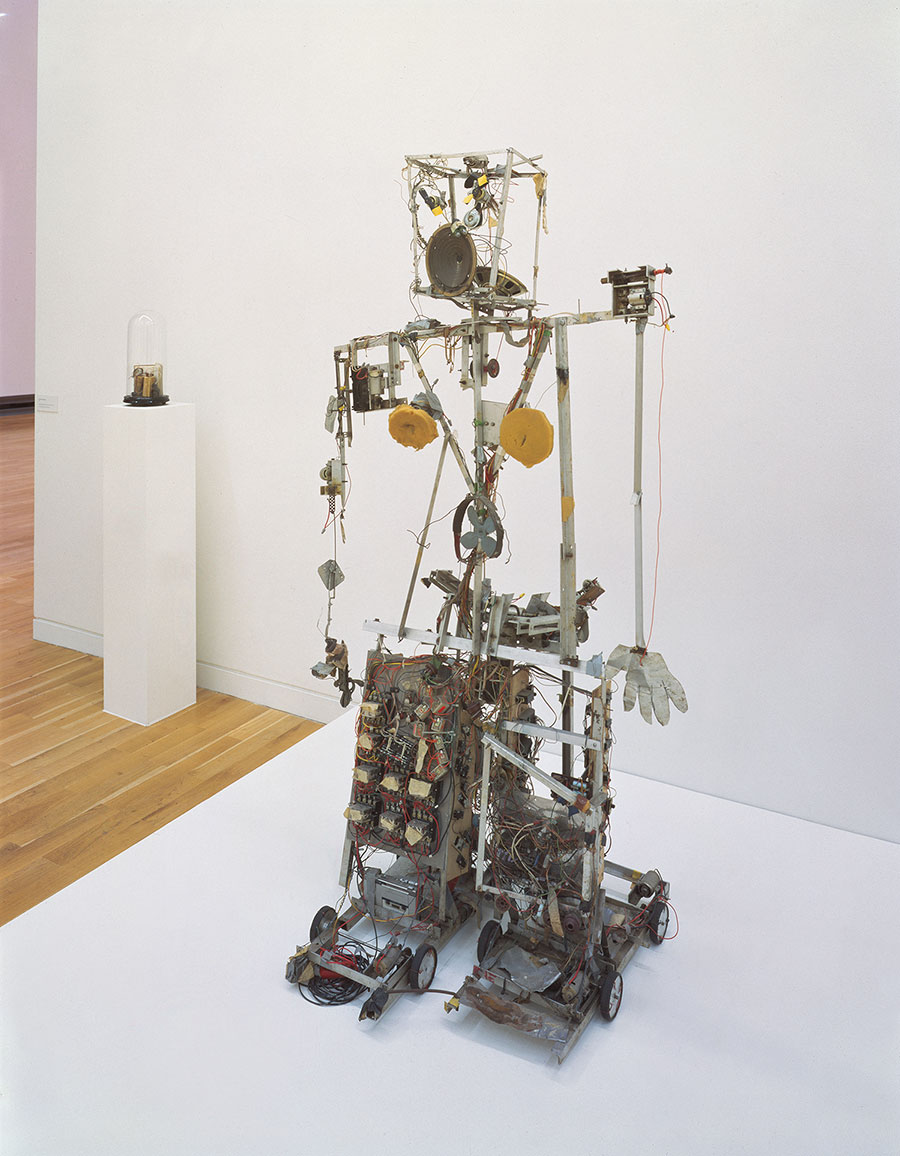 Robot K-456, 1964. Twenty-channel radio-controlled robot, aluminum profiles, wire, wood, electrical divide, foam material, and control-turn out. 72 x 40 x 28 in. (183 x 103 x 72 cm). Friedrich Christian Flick Collection im Hamburger Bahnof, PAIKN1792.01. Photo: Roman März, Berlin.