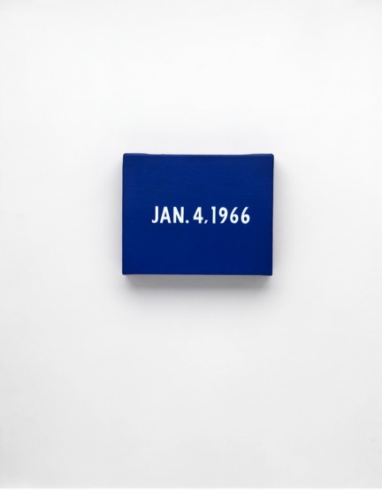 On Kawara, JAN. 4, 1966 “New York’s traffic strike.” New York, From Today, 1966–2013, Acrylic on canvas, 8 x 10 inches (20.3 x 25.4 cm), Private collection, Photo: Courtesy David Zwirner, New York/London